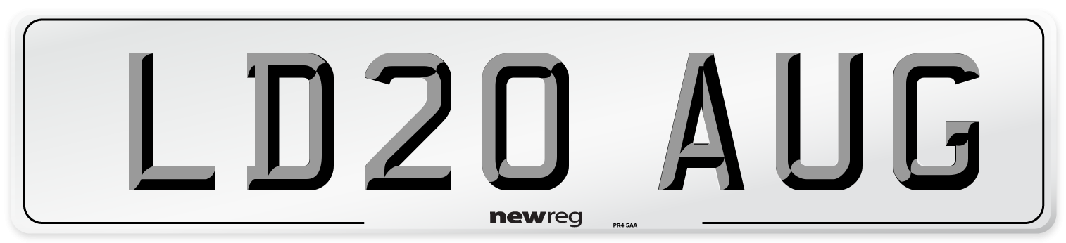 LD20 AUG Number Plate from New Reg